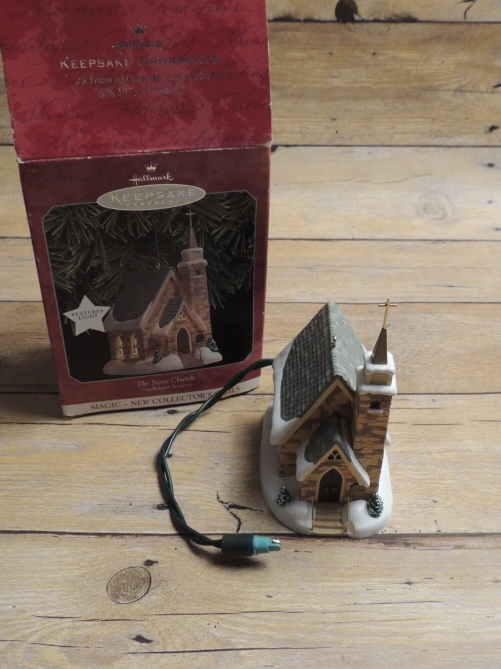 Vintage 1998 Hallmark Keepsake Ornament the Stone Church - Candlelight Services